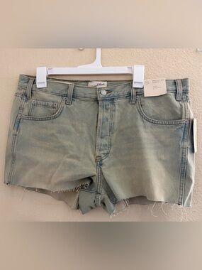 Universal Sage Green High-Waist Denim Shorts